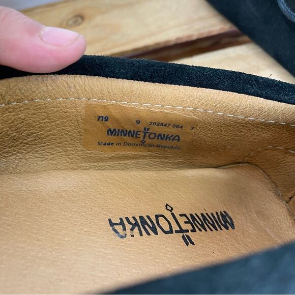 Minnetonka Black Suede Loafers - Picture 8 of 10